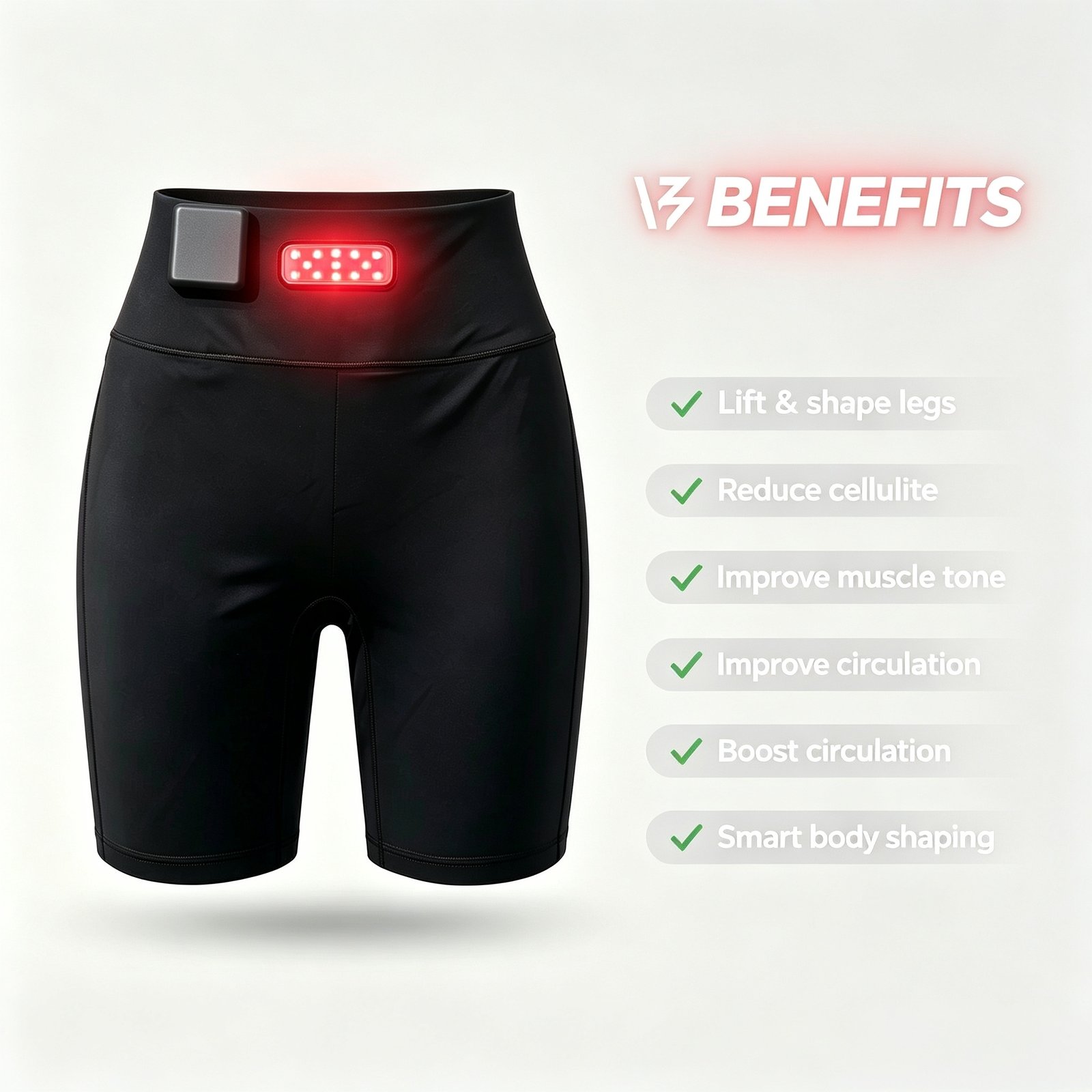 myowave™ mw 101 | dual action ems & red light therapy training shorts
