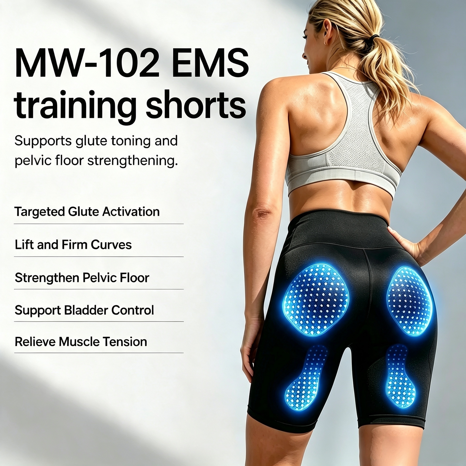 myowave mw1022 | smart ems sculpting & recovery shorts twin pack
